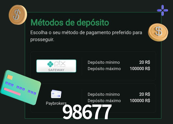 O cassino 98677 oferece uma grande variedade de métodos de pagamento